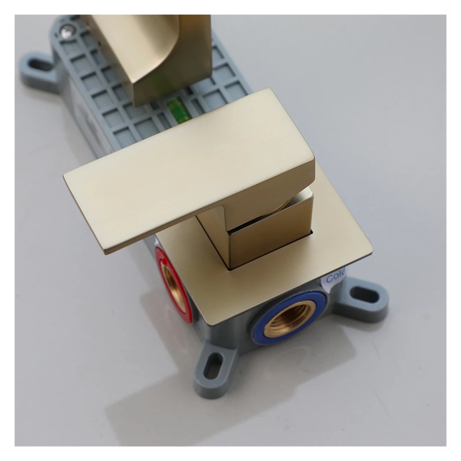 Brushed Gold Bathroom Sink Faucet, Embedded Box Valve Bathtub Waterfall Mixer Tap, Wall Mounted Hot Cold Water Crane