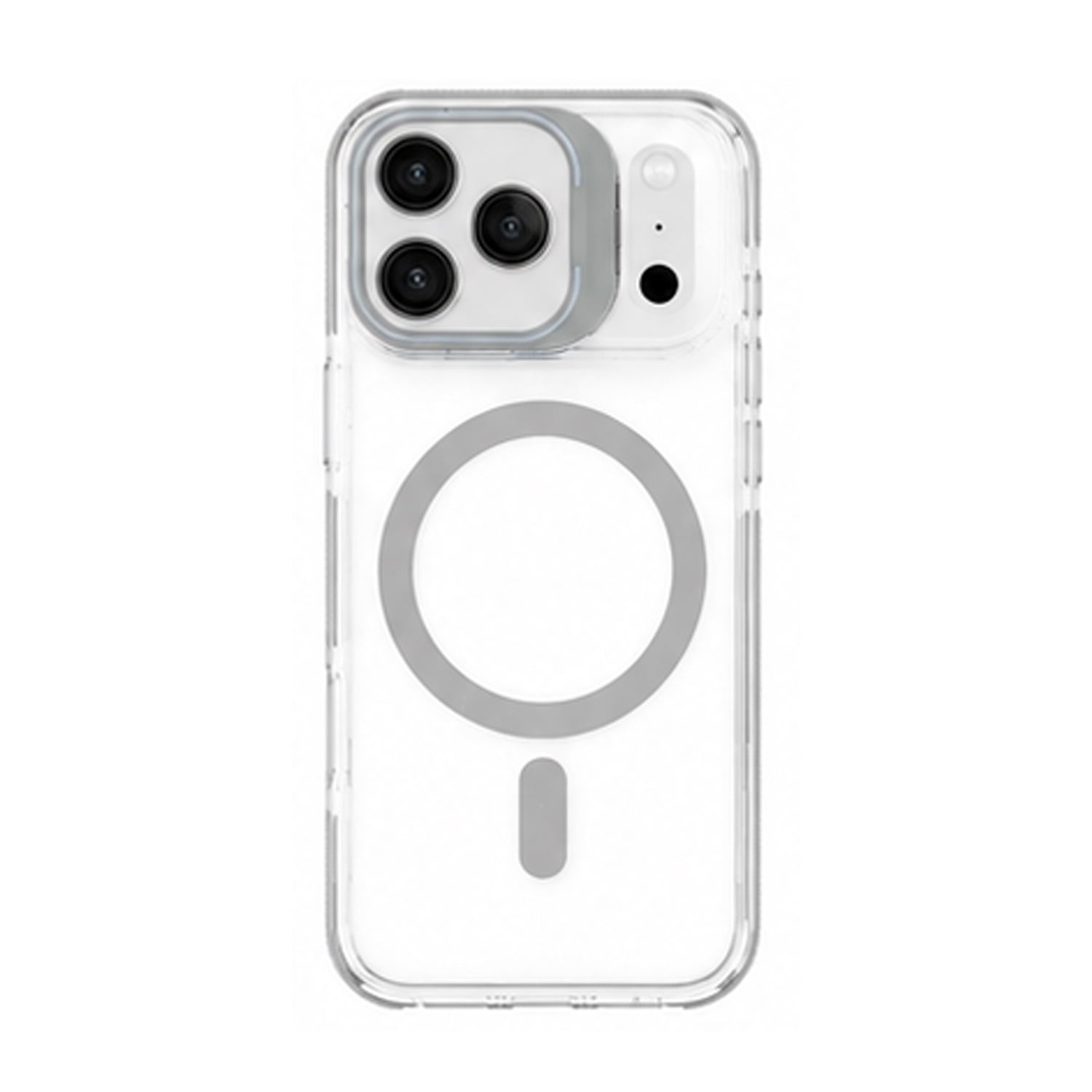 Clear Magnetic Phone Case with Foldable Camera Stand for iPhone 17 Pro Max - Transparent