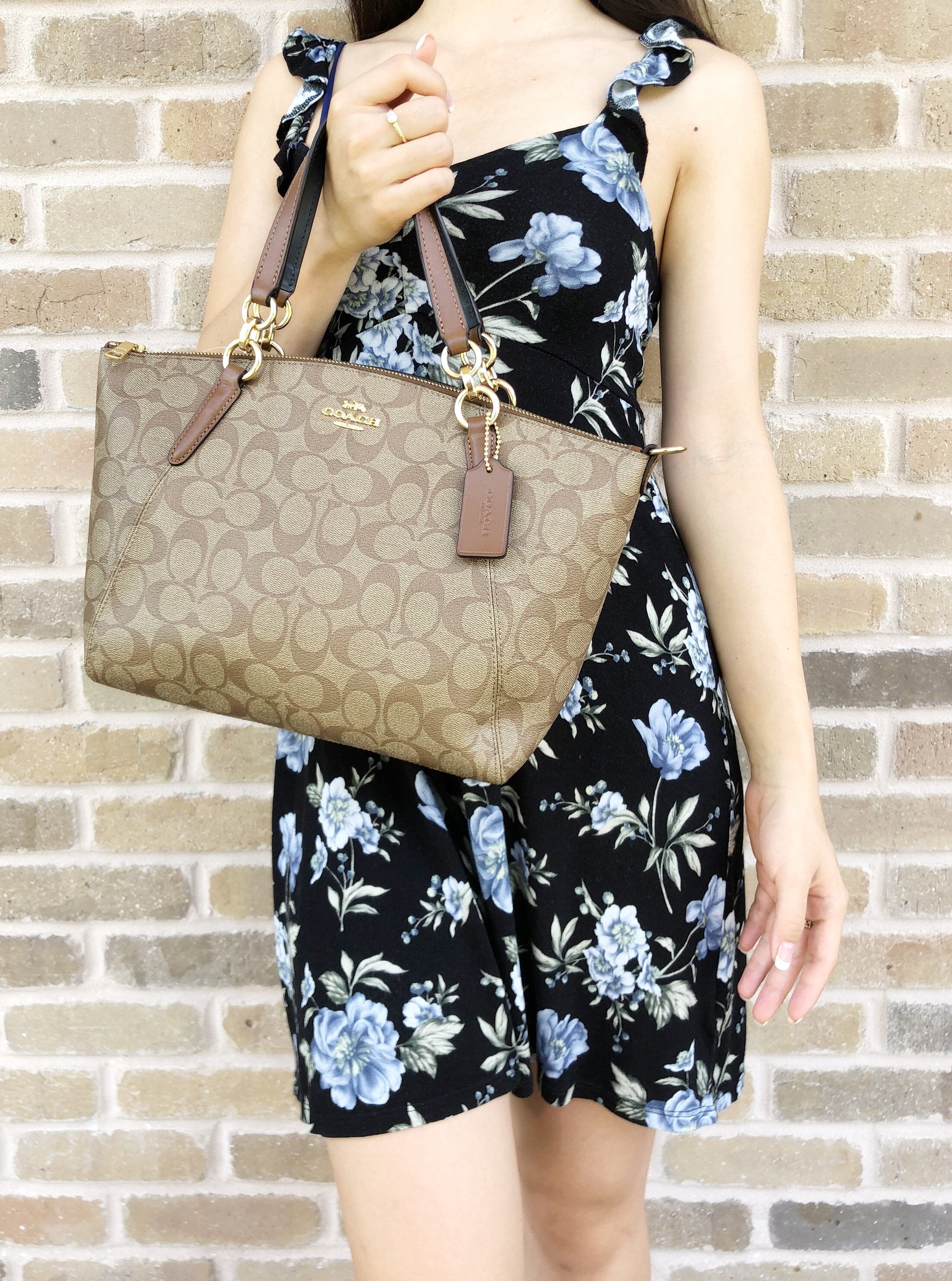 small kelsey satchel in signature canvas