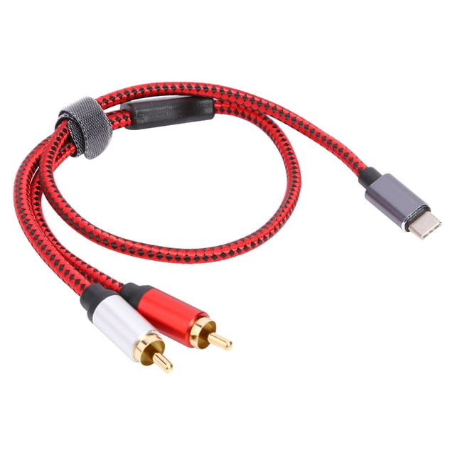 Cable de audio USB tipo C a 2 RCA Altavoz de tableta de 0,5 m para Wdftyju