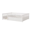 thumbnail image 6 of Bellemave Queen Size Floor Bed, Queen Montessori Bed Frame with High Fence Rails, Solid Wood Queen Beds Frame, Easy Assembly Platform Beds,White, 6 of 8