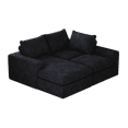 thumbnail image 3 of Youmumeub 99" Modular L-Shaped Sectional, Modern Reversible Chaise Sofa in Corduroy with No Assembly Required, for Apartment or Living Room, Black, 3 of 11
