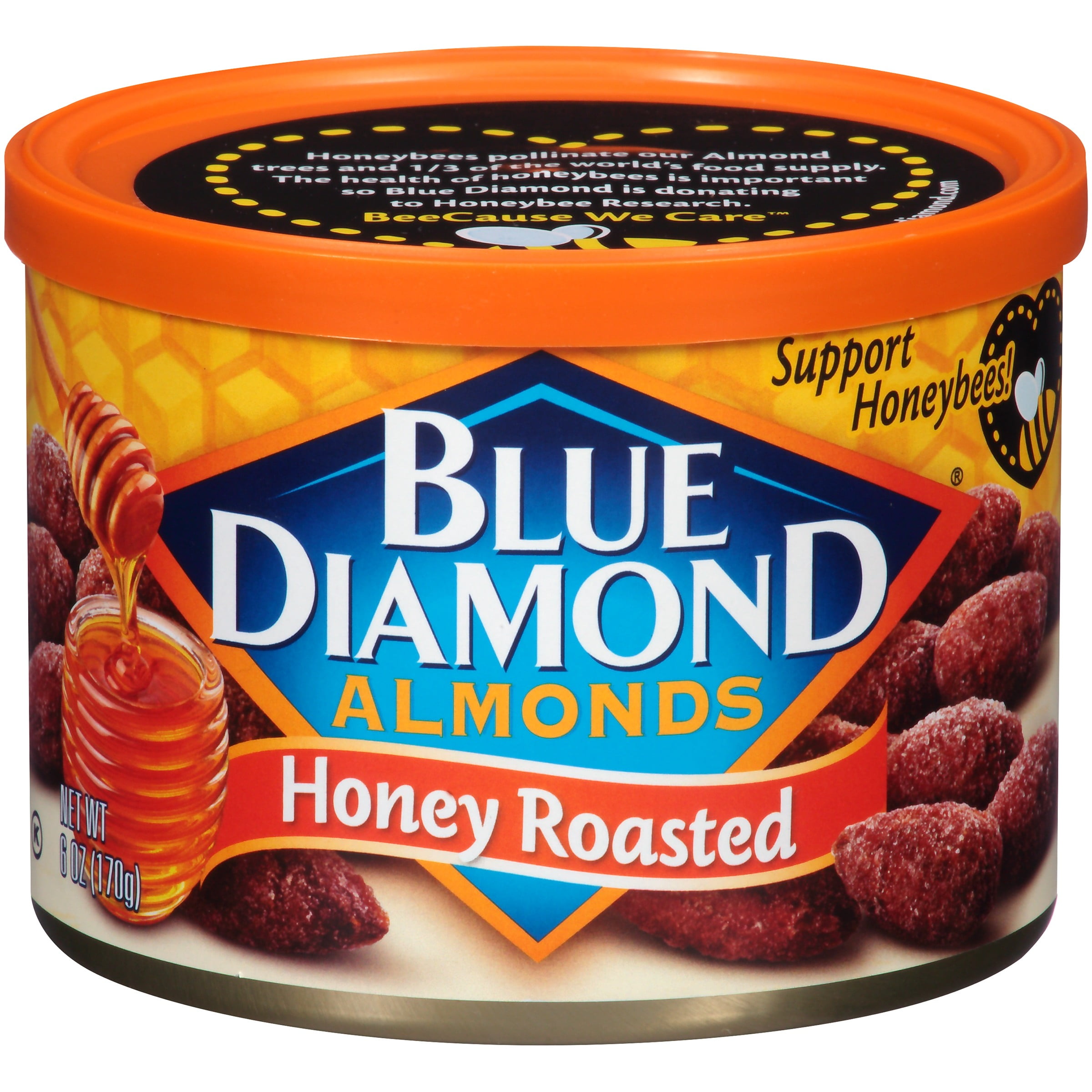 Blue Diamond Honey Roasted Almonds 6 oz. Canister by Blue Diamond Growers
