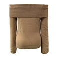 thumbnail image 5 of Cyber and Monday Deals! NAMTYQX Womens Long Sleeve Tops Slim Casual Womens Pullover Sweaters Warm Long Sleeve Knit Off Shoulder Solid Color Khaki Size L, 5 of 5