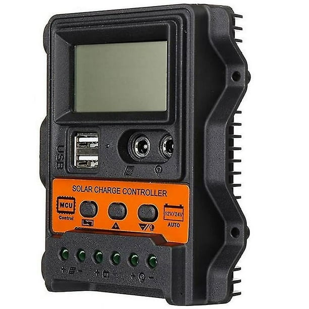 Controlador de carga solar automático Controlador Pwm Pantalla Lcd Salida dual USB 5v Cargador de panel solar Regu