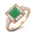 thumbnail image 2 of 1.27 Cts Emerald Square Shape Solitaire 925 Sterling Silver Rose Vermeil Women Valentines Day Gifts Ring, 2 of 3
