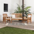 thumbnail image 4 of 3-Piece Solid Acacia Wood Outdoor Patio Chat Set in Brown, 4 of 6