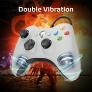 وحدة تحكم للكمبيوتر الشخصي، وحدة تحكم سلكية لجهاز Xbox 360/PC، كابل USB مقاس 71 بوصة/1.8 متر، اهتزاز مزدوج - أبيض