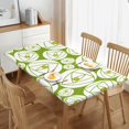 thumbnail image 2 of YFYANG 5FT Rectangular Table Cloth, Waterproof Polyester Green Abstract Rose Table Cover, Indoor Outdoor Decorative Tablecloths with Elastic Edge, 2 of 8