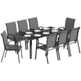 thumbnail image 1 of Outsunny 9PCS Patio Dining Set Patio Table and Stackable Chairs, Dark Grey, 1 of 10