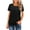 Black womens tops summer, variant on USSUMA T-Shirts for Women Trendy Women's Elegant Pleated Round Neck Blouse Top Shirt Short Sleeve Summer Tops Dressy Casual Sexy Tshirts