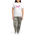 thumbnail image 4 of CafePress - Pink Basset Hound Women's Light Pajamas - Women's Short Sleeve Print T-Shirt and Pants Light Cotton Pajama Set, 4 of 7