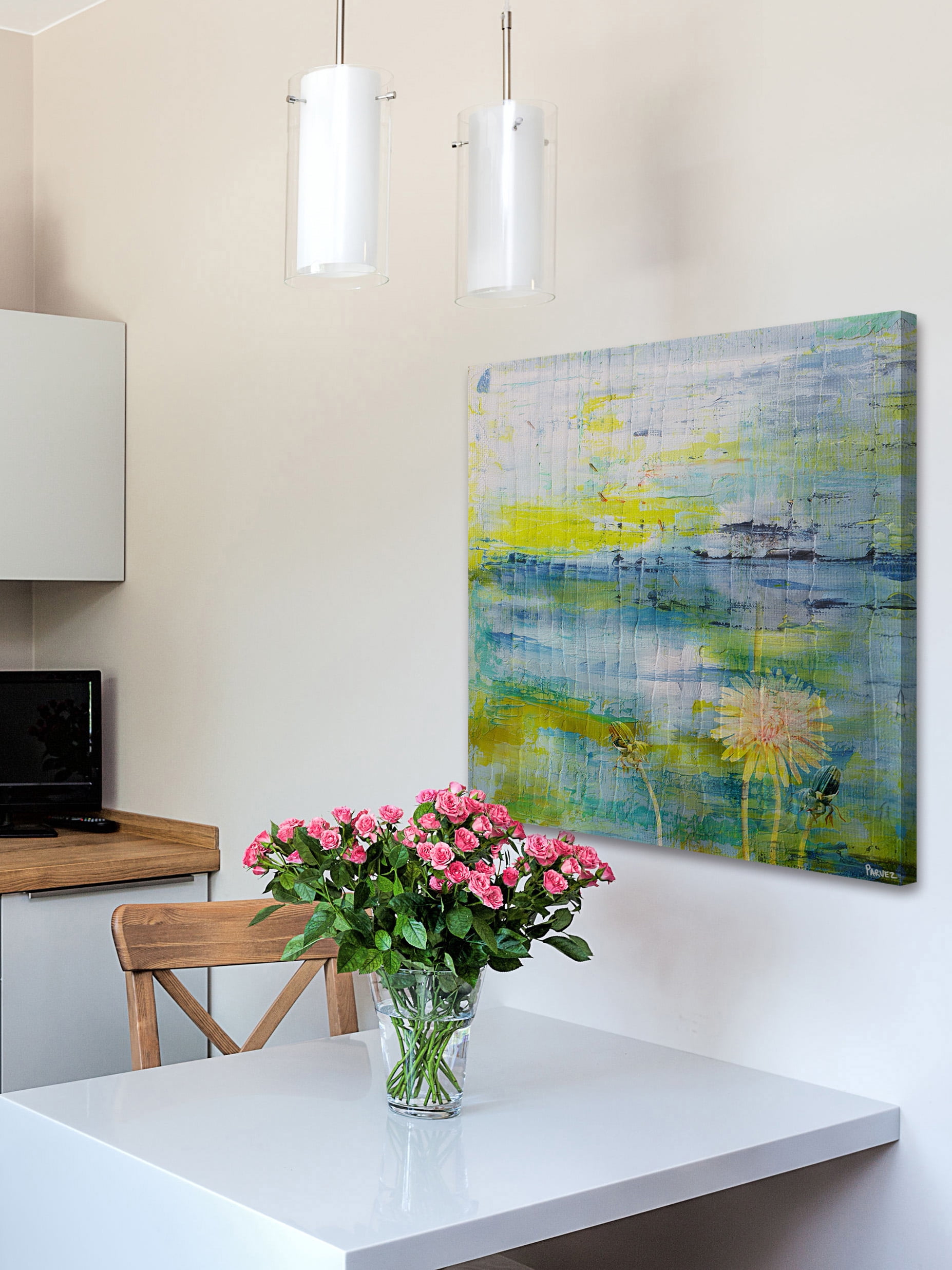 "Water Blooms" Painting Print on Wrapped Canvas