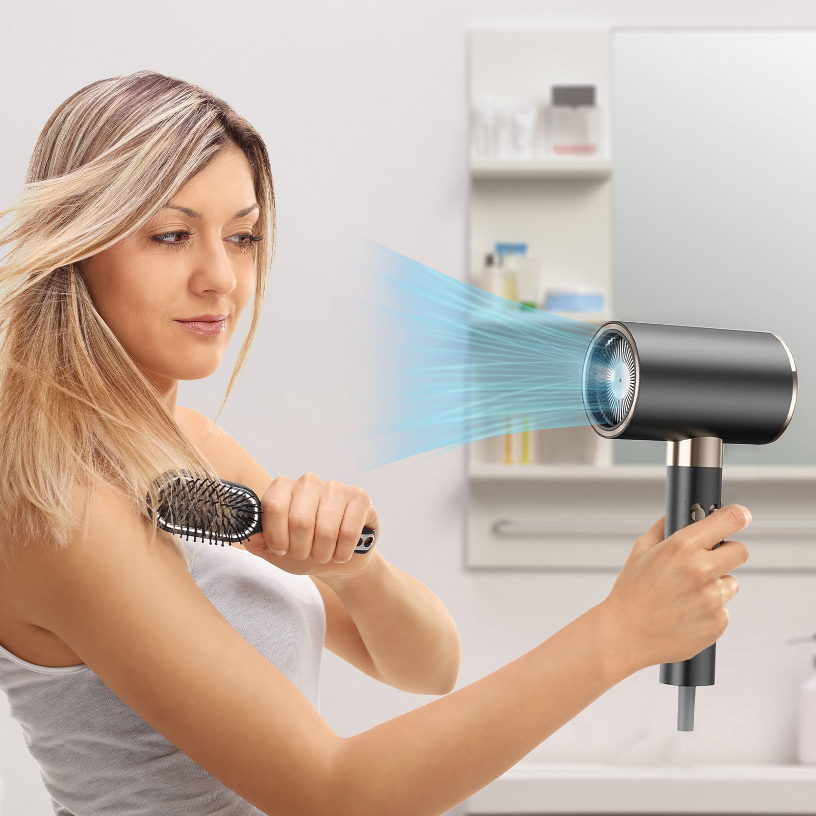 XGFHYJEH Hair Dryers for Women, Hair Dryer with Diffuser for Curly Hair, Quiet Portable Small Travel Hair Dryer, Premium Professional Ionic Hair Dryer