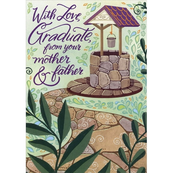 Designer Greetings Stone Path Leading to Well Graduation Congratulations Card from Mother and Father