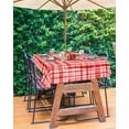 thumbnail image 3 of Outdoor Tablecloth with Umbrella Hole & Zipper, Red Checkered Rectangle Tablecloth 60x84 Inch, Watercolor Buffalo Plaid Red Patio Table Cover Waterproof Table Cloth for Picnic/Party, 3 of 6