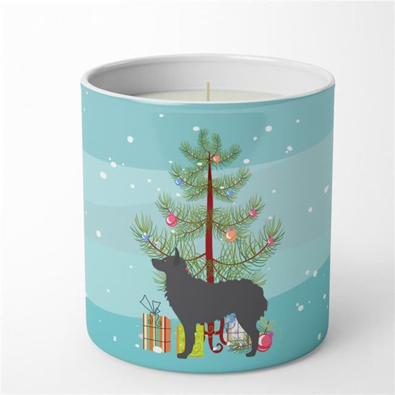 Carolines Treasures BB2939CDL 3.75 x 3.25 in. Unisex Croatian Sheepdog Merry Christmas Tree 10 oz Decorative Soy Candle