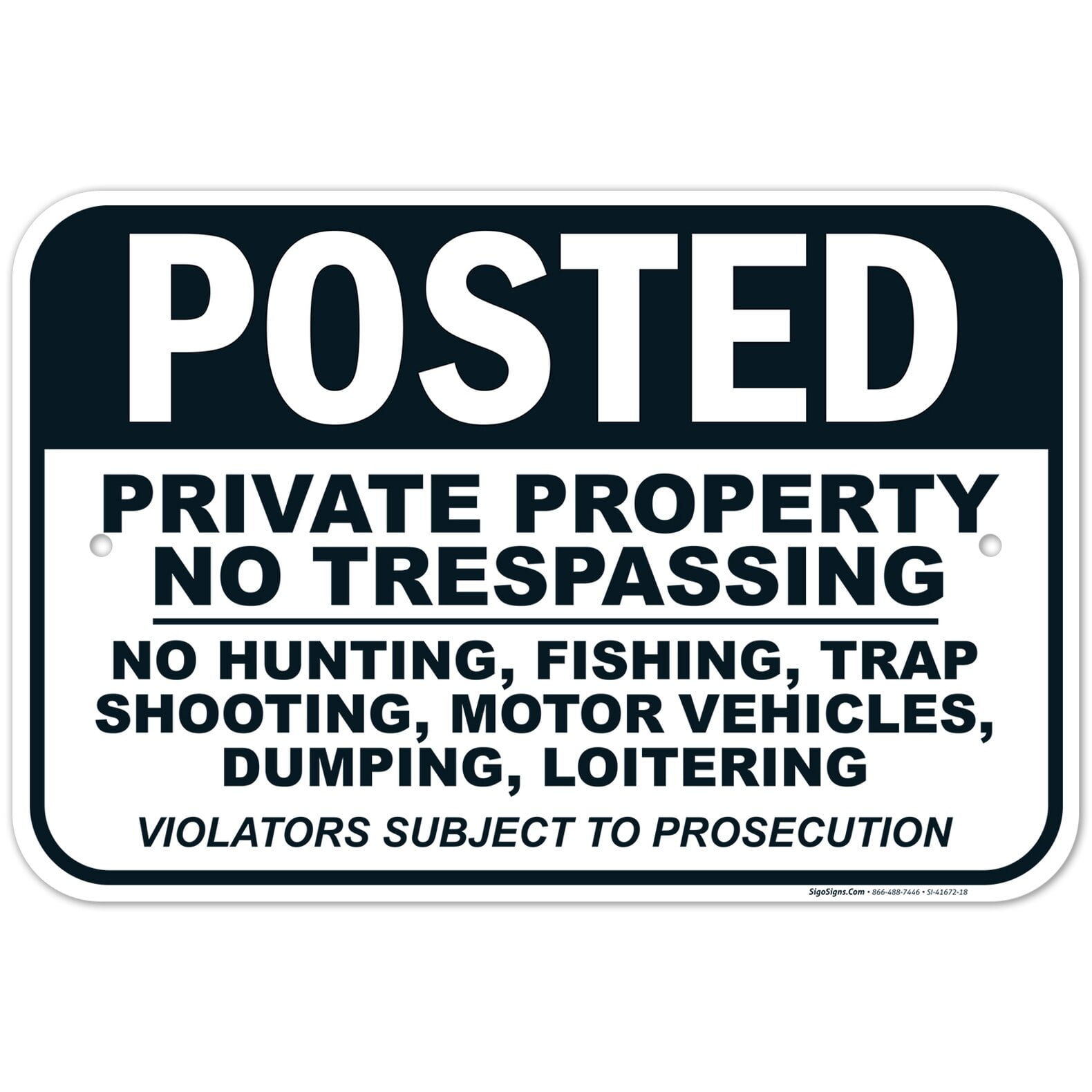 Posted Privated Property No Trespassing Sign
