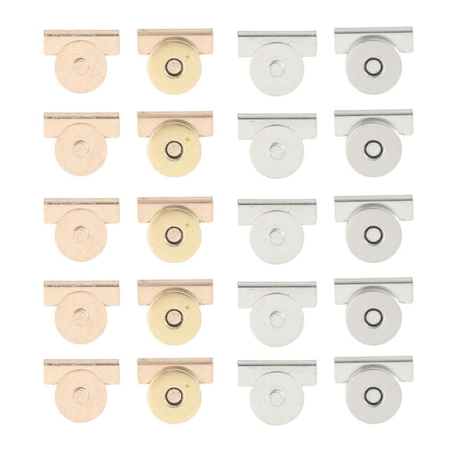 No-Sew Magnetic Snap Buttons for Tote Bags, Purses, Clothing & DIY Crafts, Easy Installation Invisible Fasteners, Strong Metal Bag Closures for Fabric Projects (Silver Tone, 10-Pack)