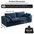 thumbnail image 6 of 78.8" Corduroy Boneless Loveseat Couch with Removable Cushion, Cloud sectional Sofa, No Assembly Required, Compression Sofa in a Box, DlY Combination for Living Room, 6 of 13