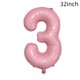 thumbnail image 4 of Globos de aluminio JBCAONTIA para fiesta de tercer cumpleaños, número 3, color rosa, 4 of 4