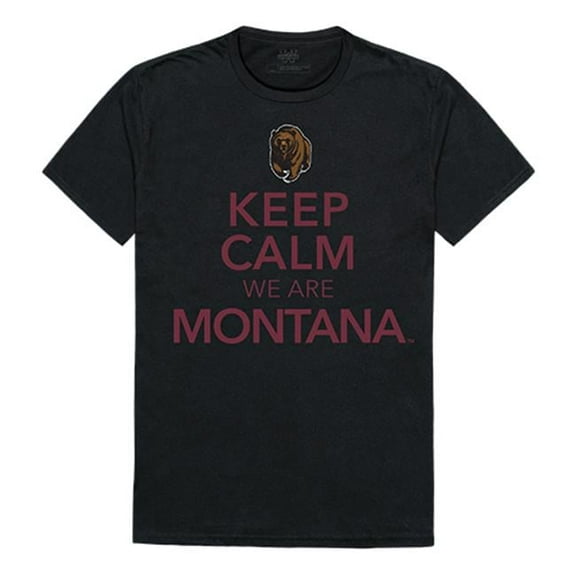 Montana State University Keep Calm T-Shirt for Men - Black - Medium