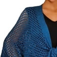 thumbnail image 5 of BLTIBY Womens Hollow Out Cover Up Short Knit Cardigan Shawl Wrap Front Batwing Sleeve Sun Protection Cover ups Blue Free Size, 5 of 5