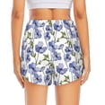 thumbnail image 2 of Lsque Blue Flax Flowers Printed Women's Running Shorts with Liner Pockets,Elastic Quick Dry Workout Athletic Gym Yoga Shorts,Womens High Waist Shorts-XX-Large, 2 of 9