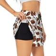 thumbnail image 1 of Balery Football Pantalones cortos deportivos para mujer con forro y dos bolsillos, elásticos, para entrenamiento, gimnasio, yoga-X-Large, 1 of 7