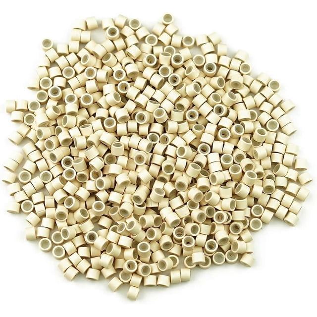 KAIYANG 500 piezas de microanillos de 5,0 mm con revestimiento de silicona, microanillos de silicona, nanoperlas de silicona n.º 13, color blanco