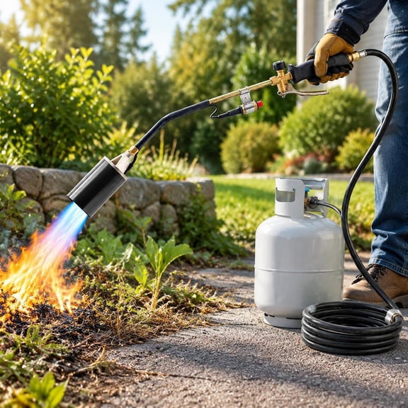Propane Torch Weed Burner, 1800000 Btu, 10 Ft Hose, Adjustable Flame, Auto Igniter
