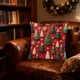 thumbnail image 5 of Funda de almohada navideña con estampado de árbol y estrella | Funda decorativa de 45 x 45 cm con cremallera | Funda de cojín de poliéster suave para sofá, cama, sala de estar, dormitorio, 5 of 6