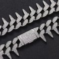 thumbnail image 6 of QQTDFG Spikes Mens Cuban Link Chain Iced Flooded CZ Hip Hop Bracelet Necklace A9409-rhodium plated-Necklace - 22" - 55 cm, 6 of 9