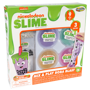 Nickelodeon Slime Mix N Play Bobo Blasts Slime Kit. Complete with 4 Containers of Slime & Add-Ins.