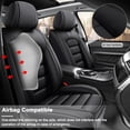 thumbnail image 4 of Leather Seat Covers Fit for Toyota 96% Models,Car Seat Covers Full Set,Waterproof Car Seat Cushions with Airbag（Standard-Black）, 4 of 7