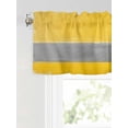 thumbnail image 6 of Valances for Windows Yellow Gray Strip Rod Pocket Cafe Window Treatments Valance Curtains for Kitchen Bathroom Laundry Basement Windows 42"x18", 6 of 9