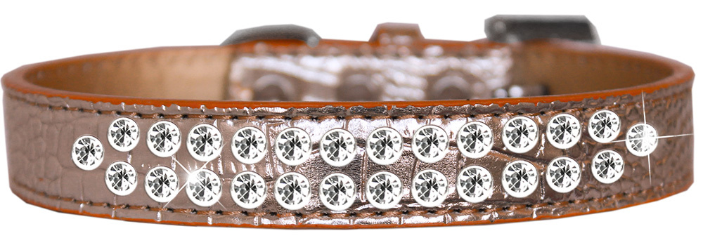 Mirage Pet 720-06 CPC16 Two Row Clear Jewel Croc Dog Collar, Copper - Size 16 - image 5 of 13