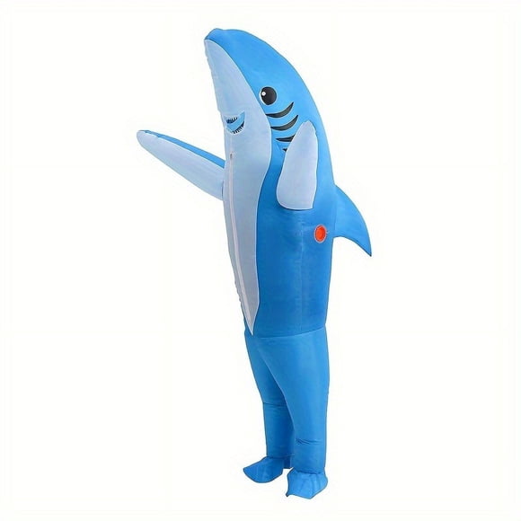 2 Sizes Cute Unique Standing Shark Design Inflatable Suit Halloween Christmas Play Inflatable Costume Props