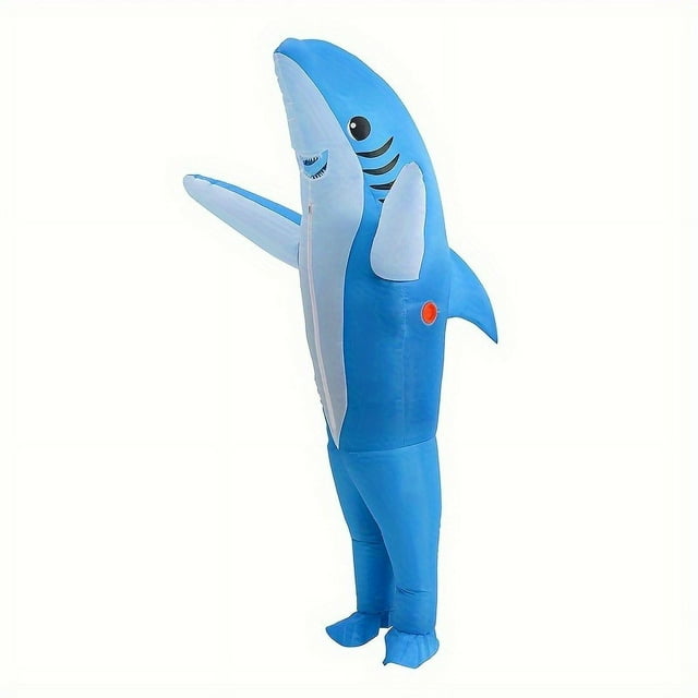 2 Sizes Cute Unique Standing Shark Design Inflatable Suit Halloween Christmas Play Inflatable Costume Props