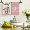 thumbnail image 2 of Sm:)e Sweet Home Spring Flowers Kitchen Towels Set of 2, 18x26 Inch, Pink, 2 of 6