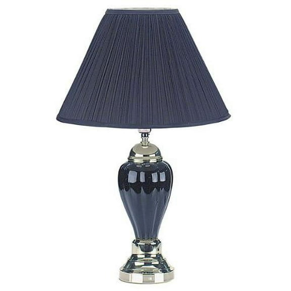 Gold Base Ceramic Table Lamp-Color:Black