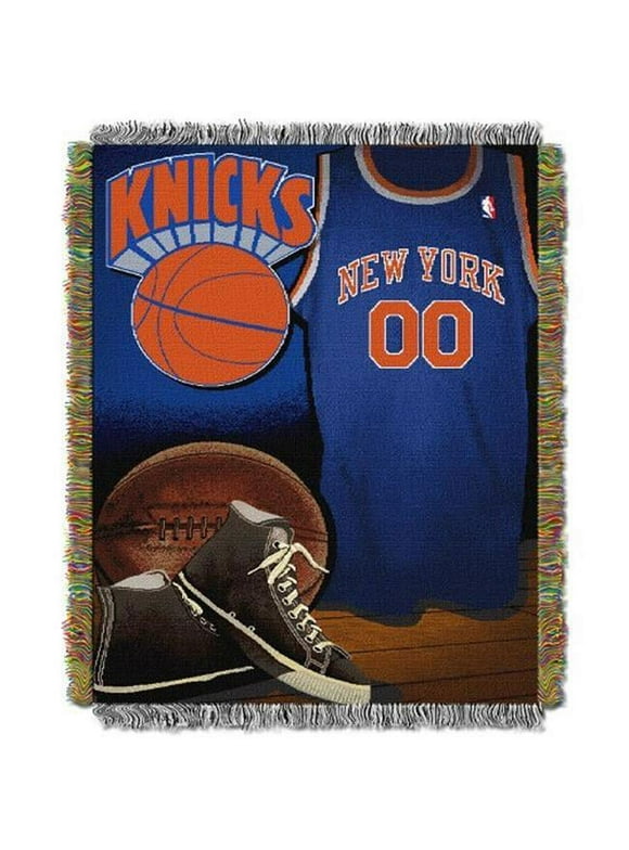 LHM NBA New York Knicks Vintage Tapestry Woven Throw, Blue - 48 x 60 in.