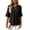 Black, variant on WRFWUL Womens Elegant Button Blouses Casual Crewneck Tiered Ruffle Sleeve Shirts Loose Fit Curved Back Chiffon Tops