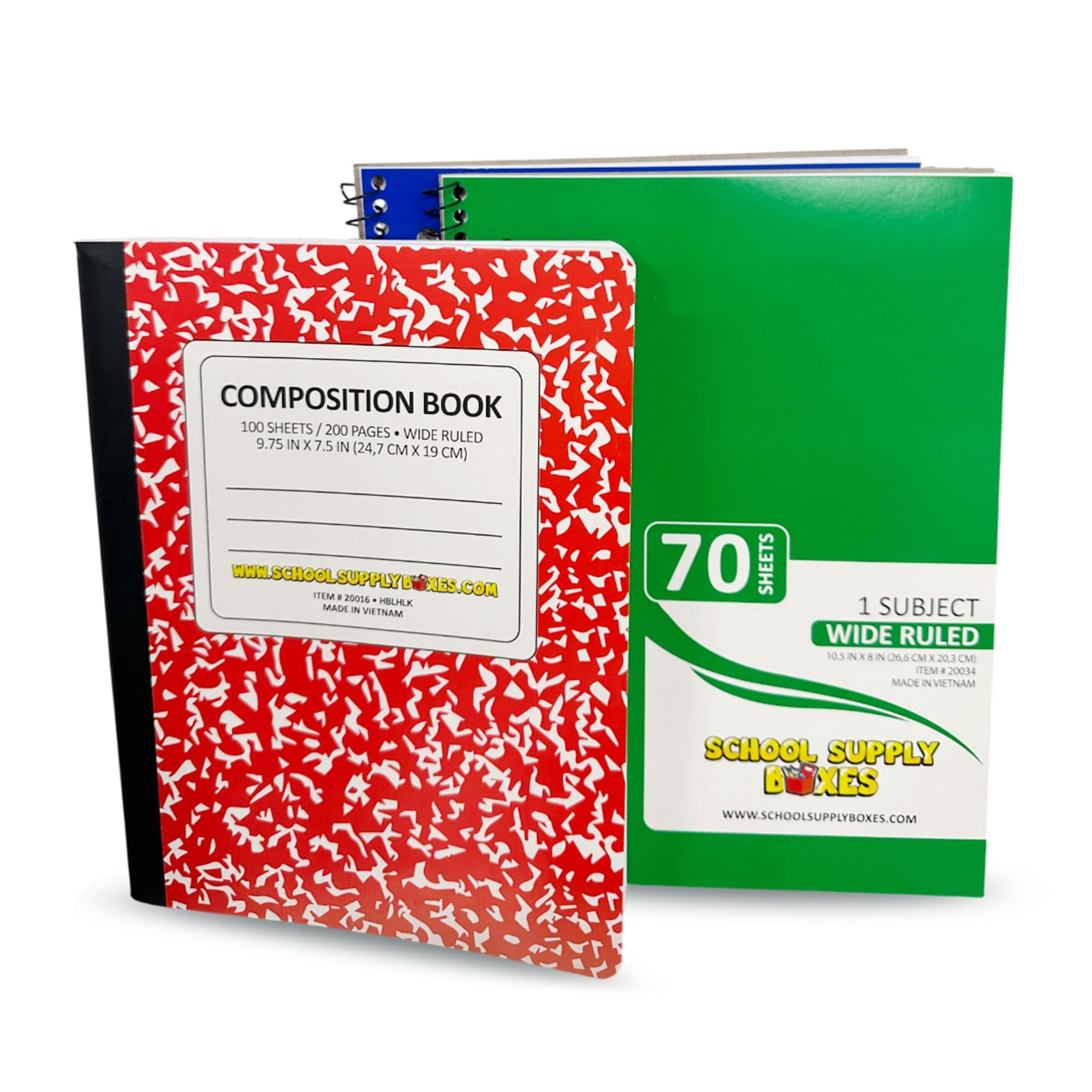 School Supply Boxes | Lapboard Case (4 Boxes) | Back to School Essentials Kit for Students & Teachers | Includes Dry Erase Lapboard, Marker, Notebooks, Pencils, & More