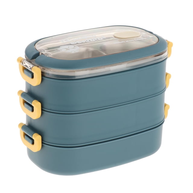 Fiambrera Térmica de Acero Inoxidable Sin BPA a Prueba de Fugas 3 Capas Azul Sunnimix Caja de almuerzo