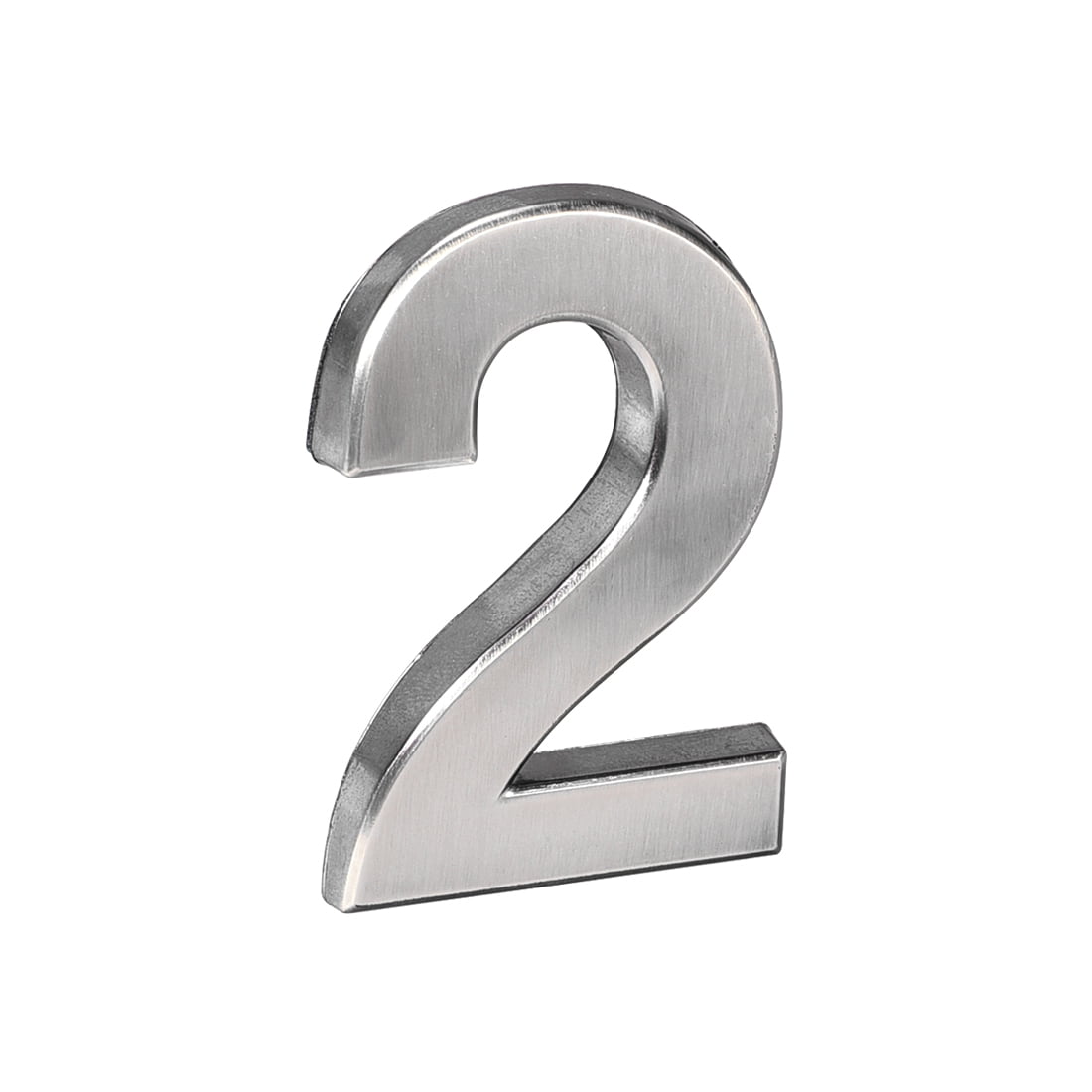 Uxcell 2.76" ABS Nickel Plated Brushed Self Adhesive House Number 2