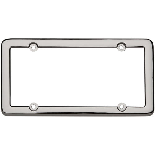 Nouveau License Plate Frame, Black Chrome