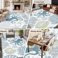 thumbnail image 5 of Blue Octopus Coastal Area Rug 6x9 FT, Non Slip Living Room Throw Carpet, Summer Beach Nautical Coral Washable Soft Large Floor Carpet Non-Shedding Rug for Bedroom Dining Room Play Room, 5 of 9