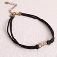 thumbnail image 3 of Gargantilla Collar de círculo dorado Joyería para mujeres y niñas Collar de cuero con dije, 3 of 5