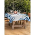 thumbnail image 2 of Outdoor Tablecloth with Umbrella Hole and Zipper, Spring Blue Floral Rectangle Table Cloth 60x120 Inch Waterproof Tablecloth, Farmhouse Weeping Floral Leaves Wood Picnic Table Cover for Patio Camping, 2 of 7